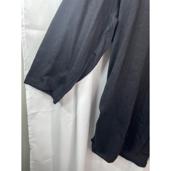 Lane Bryant tee t-shirt blouse top women's 18 - 20 knit black v-neck light wt - Picture 2 of 16